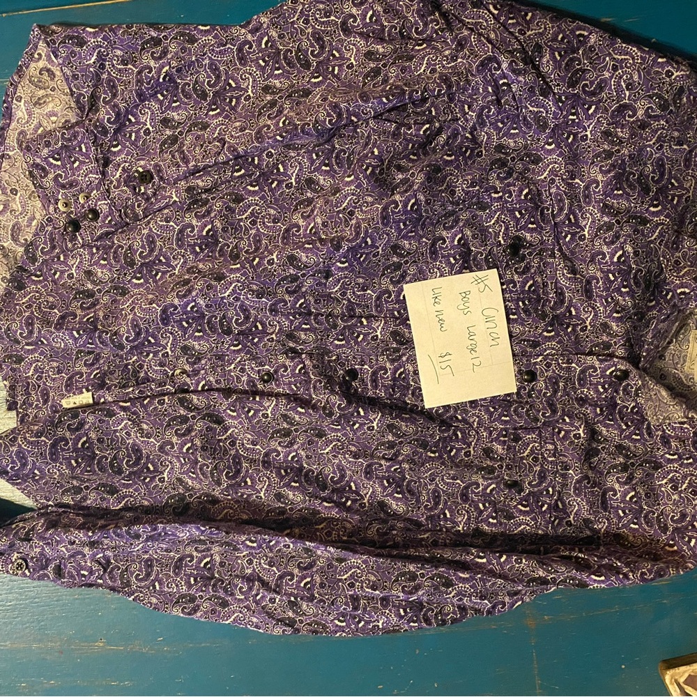 Cinch Kids Purple Paisley Button Down Shirt
